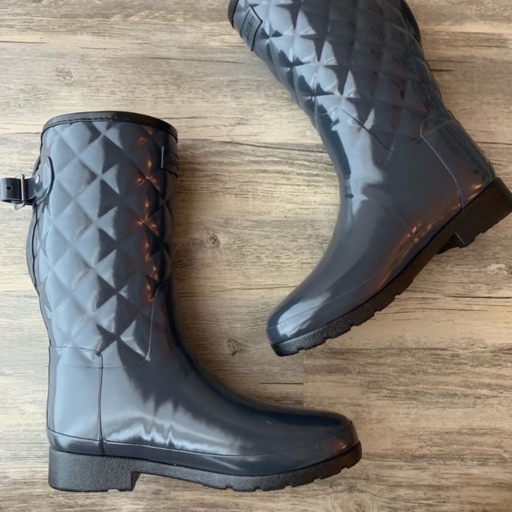 Hunter quilted short rain boots